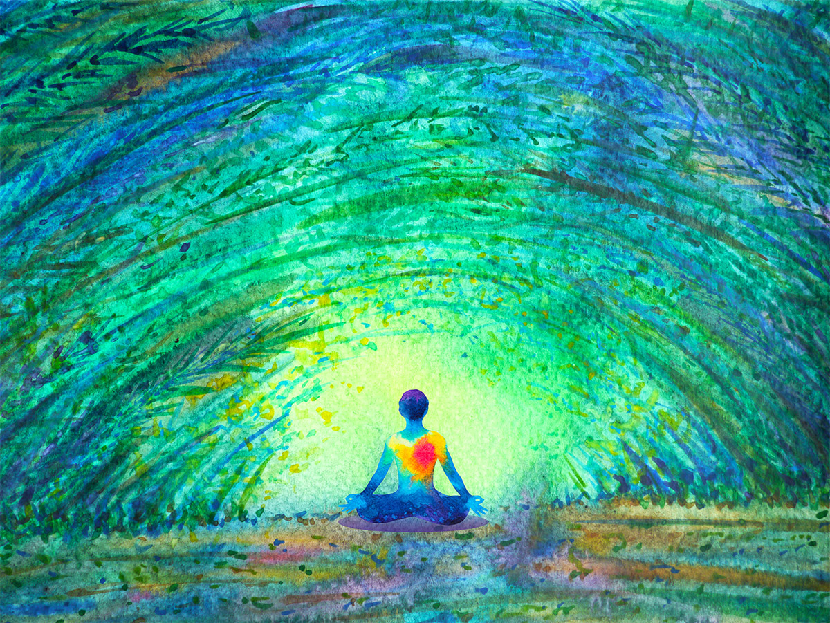Meditation Heart Chakra In Watercolour
