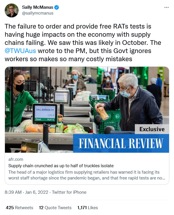 Sally McMannus RAT Failure Twitter