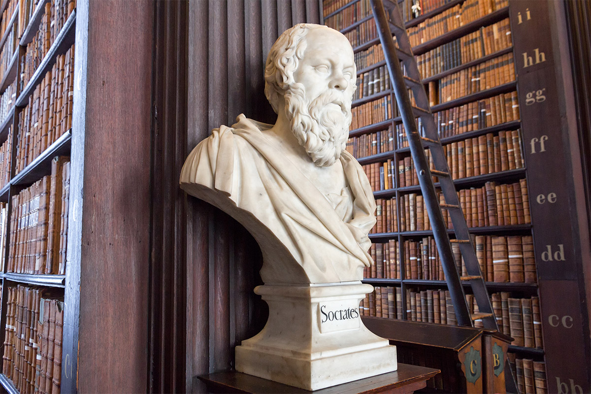 Socrates Statue in Library